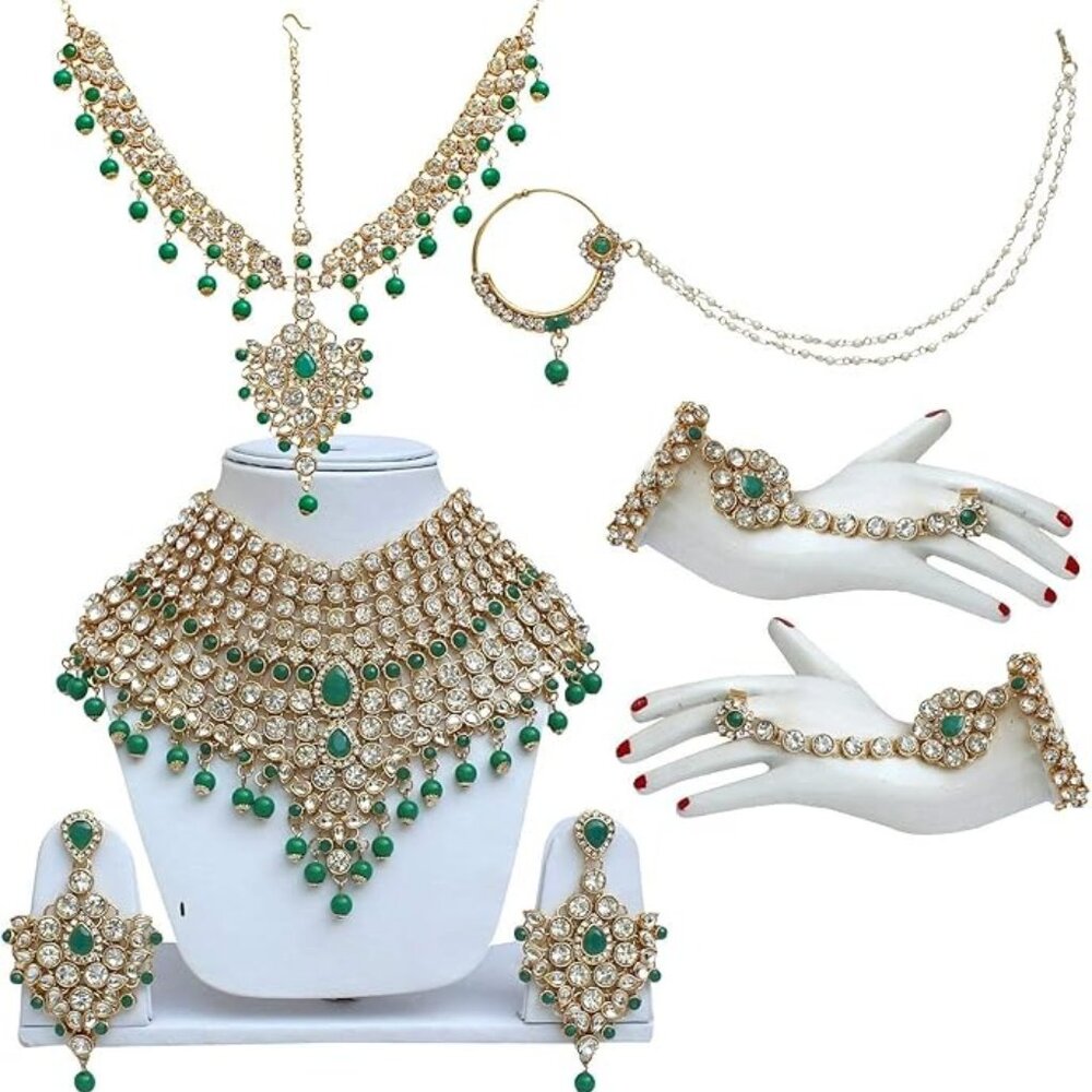 I Jewels Indian Wedding Traditional Gold Plated Kundan Ethnic Bridal Jewelry Set